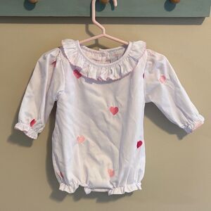 Lillie & Lilah White and Pink Heart bubble size 6 months